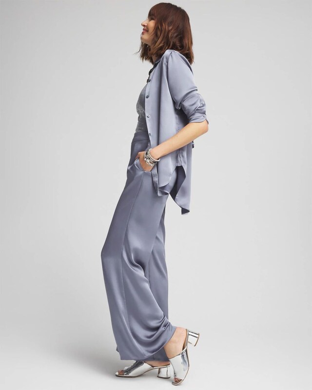 Satin Wide Leg Pants - image 2